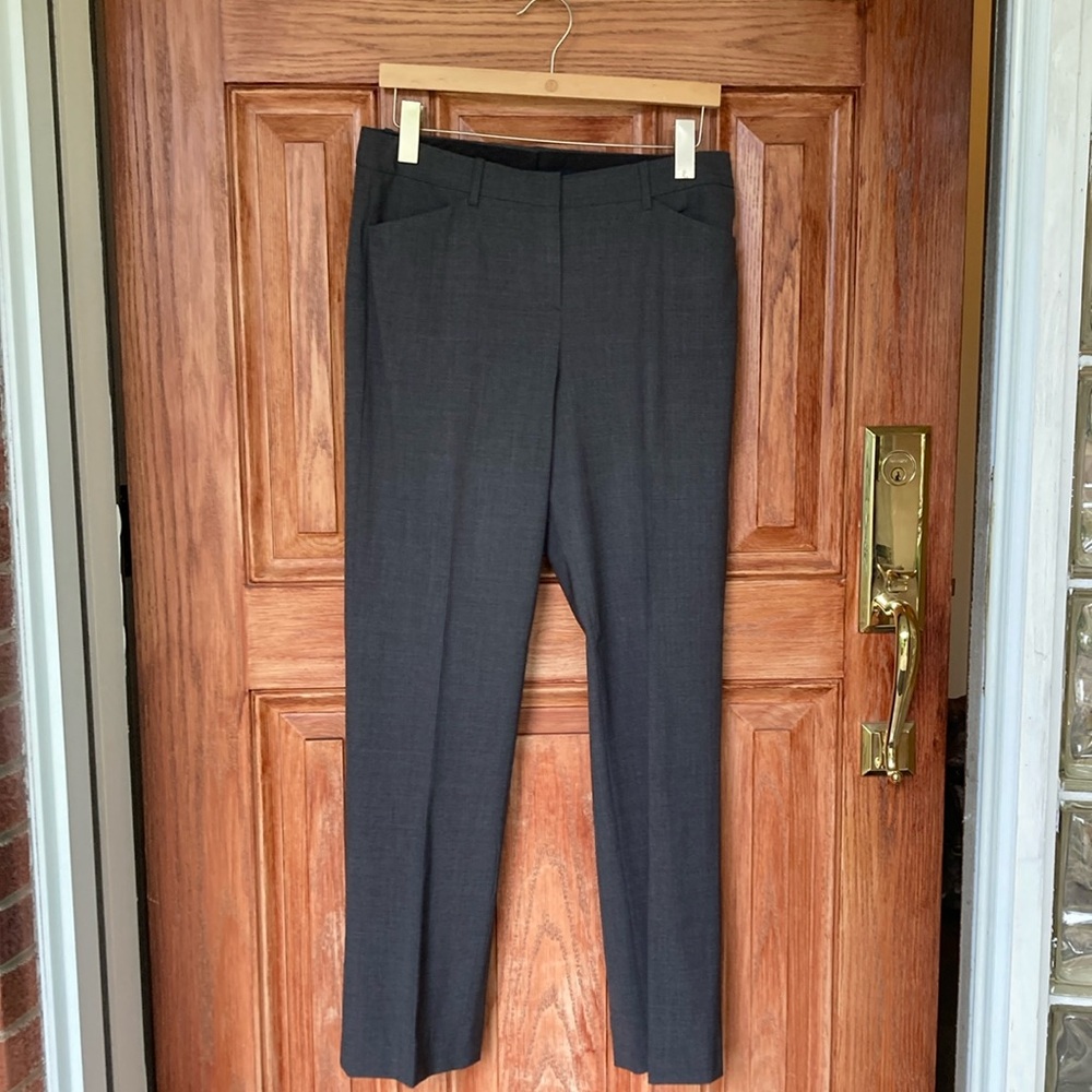 Theory Dark Gray Slim Straight Dress Trousers